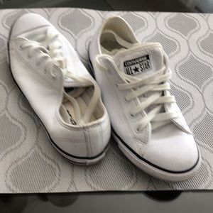 Leather white converse